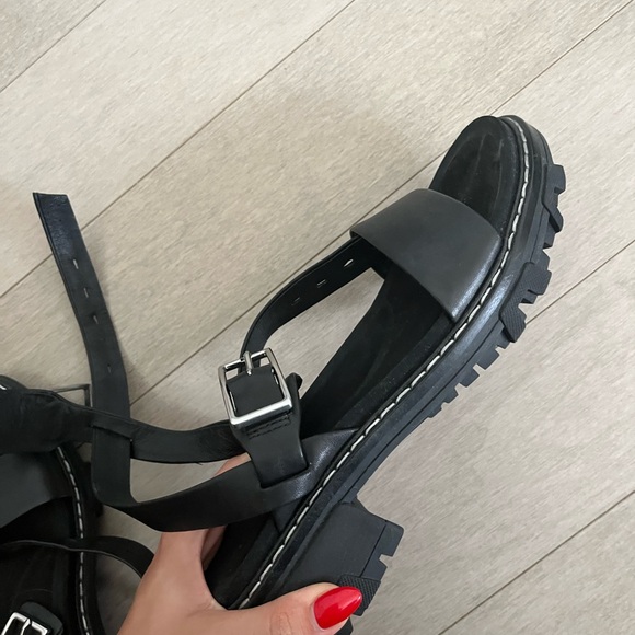 Rag & bone leather black platform sandals (s9) - Picture 5 of 8